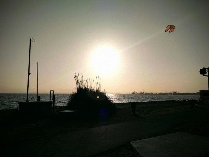 kite surfing in the bay