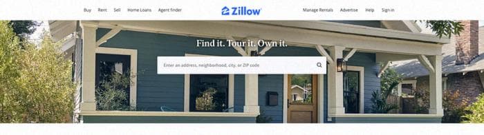 Self-made image. Screenshot of the Zillow website.