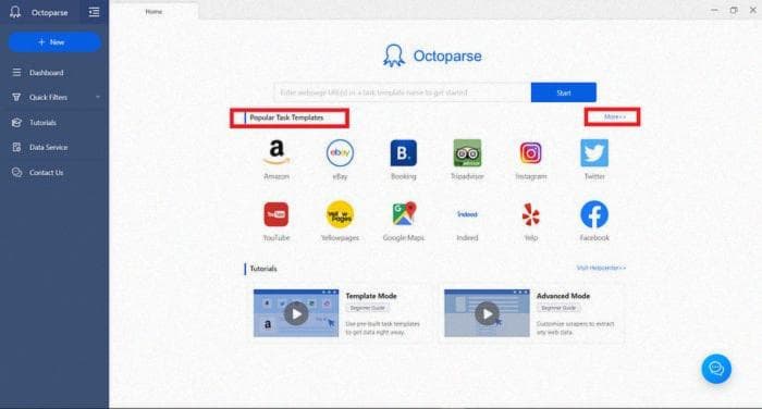 Screenshot from Octoparse