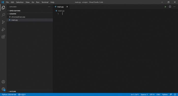 Экран редактора Visual Studio Code (увеличенный)