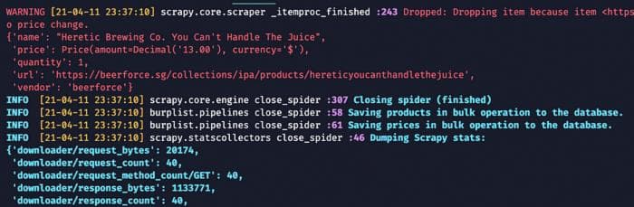 Example of how colorized logging looks like in your terminal