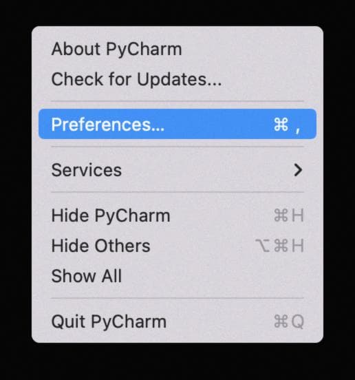 PyCharm Preferences
