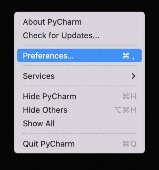 PyCharm Preferences