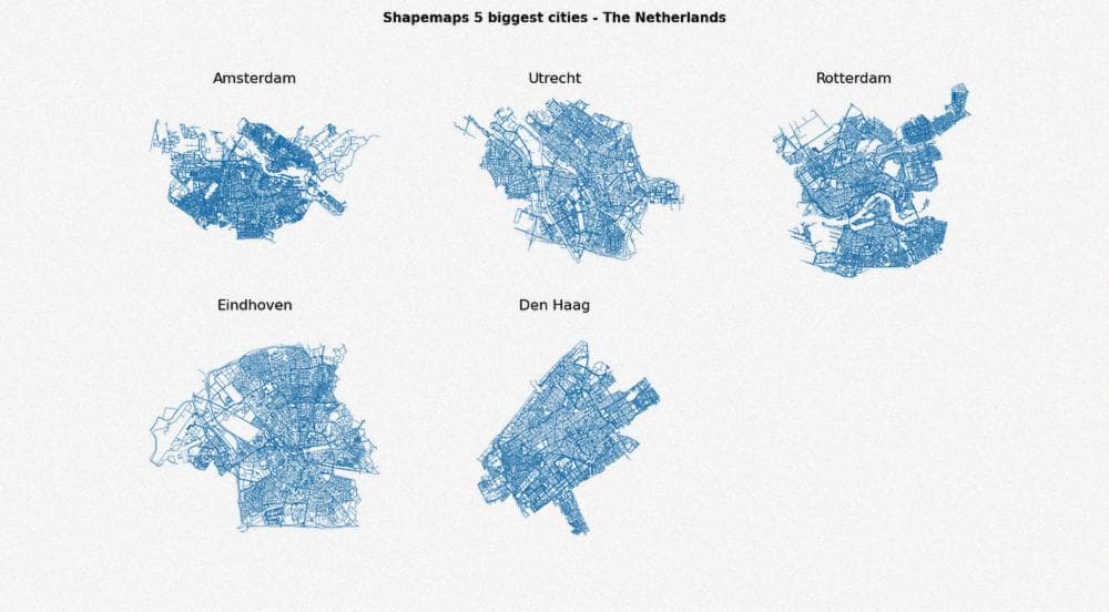 Рисунок 8. Карты 5 крупнейших городов Нидерландов