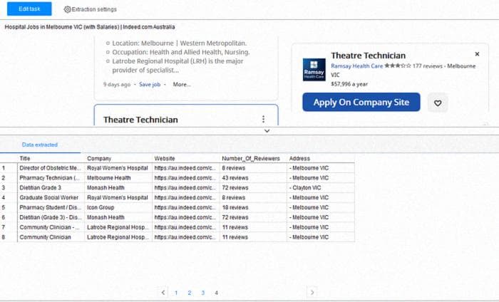Fourth Page Indeed Job Data Scraping