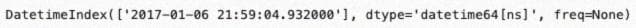 Вывод, показывающий, что индекс был преобразован в тип DatetimeIndex.
