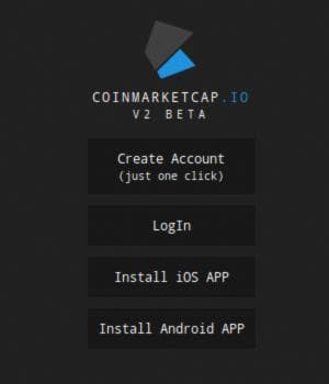 Начальный экран coinmarketcap.io